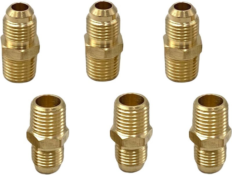 Bumugufu 6 Pcs Brass Couples Tube Fittings, 5/16 Inch Flare to 1/4 Inch NPT Male Tube Fittings for LP and Natural Gas and Fuel System - Image 4